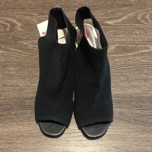 Impo Black Peep-Toe Mules